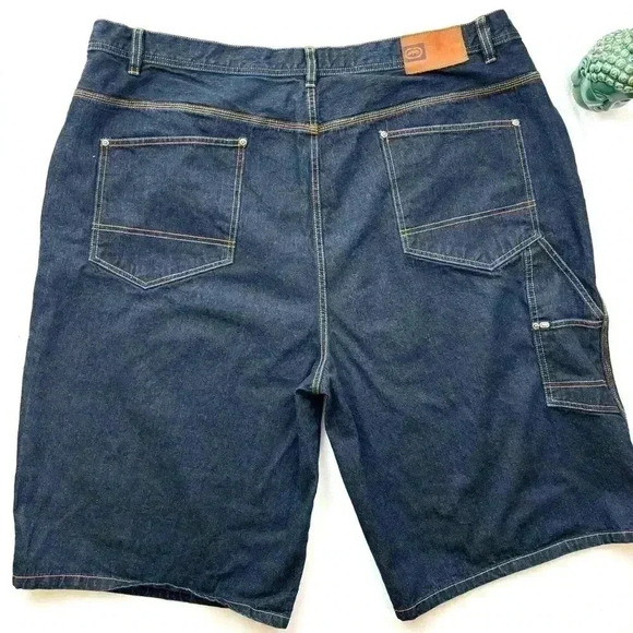 Ecko  Unltd Oversized Retro “90’s” Carpenter Dark Wash  Jean Shorts Size 46B - Picture 2 of 13